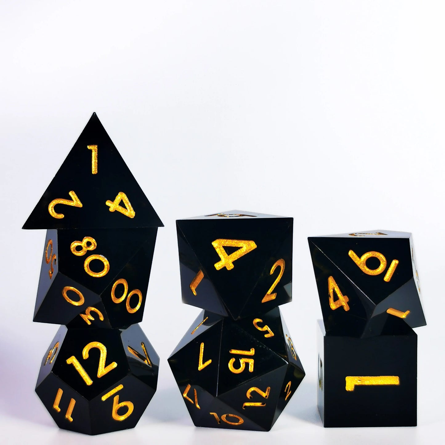 DnD Dice Set - 7 Piece Sharp Edge Resin Polyhedral Dice, Blue Design for Dungeons & Dragons, High-Quality RPG Gaming Dice