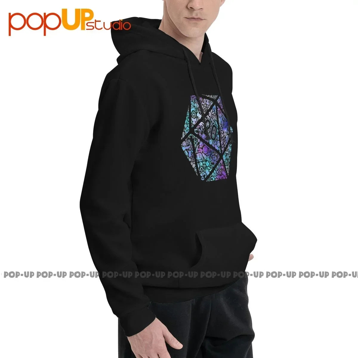 Colorful Mosaic D20 Dnd Dungeon Dragon Hoodie Sweatshirts Hoodies Cool Retro Novelty Best Quality