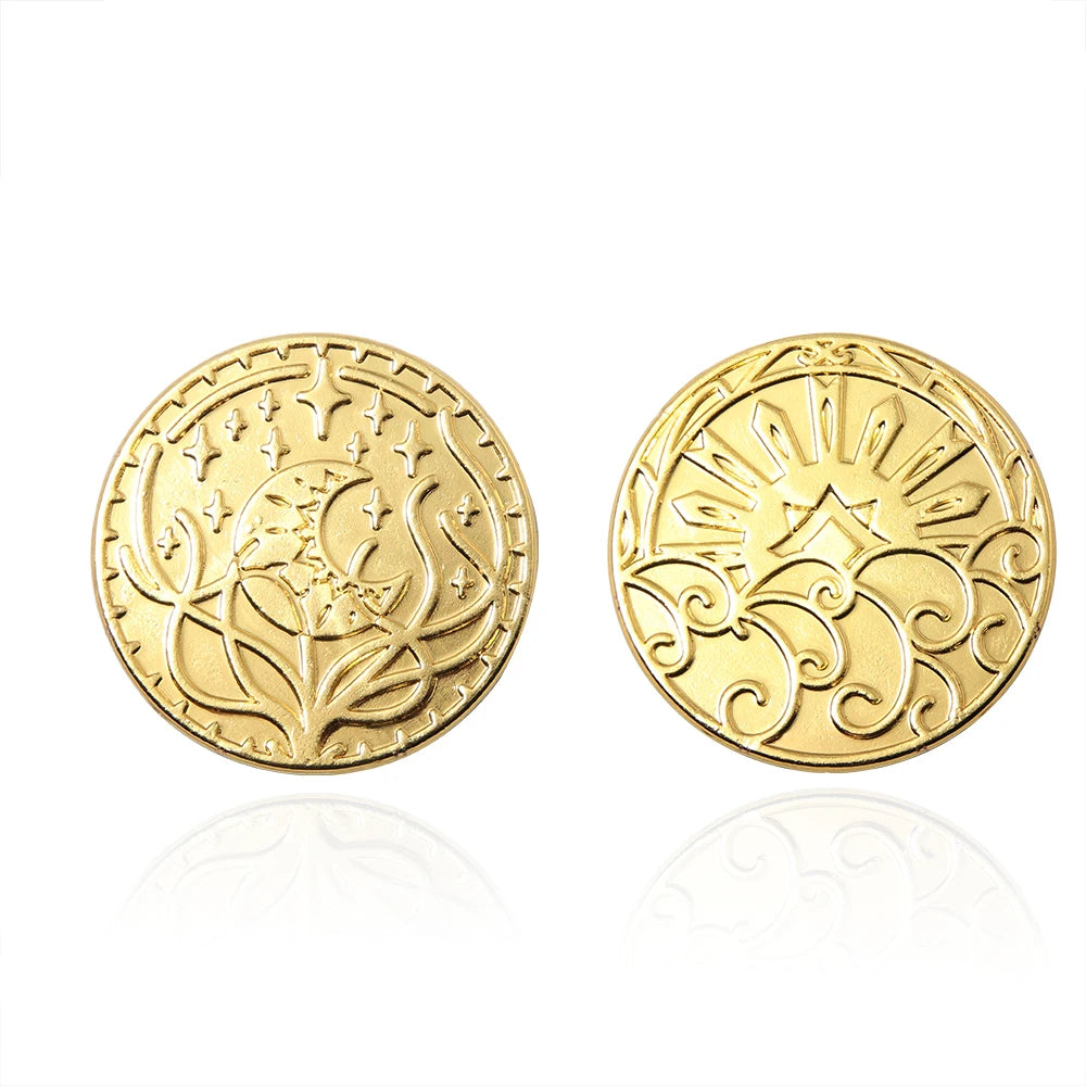 Anime Dungeons and Dragons Coin Gold Plated Cosplay Metal Coins For Men Women Collection Jewelry